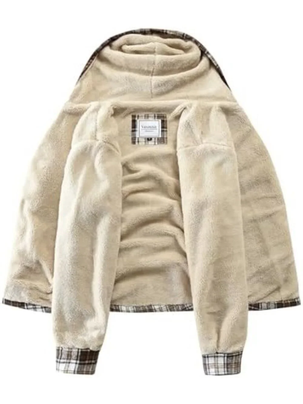 Cozy Men's Fleece Lined Zip Up Flannel Jacket with Hood - Perfect for Fall!